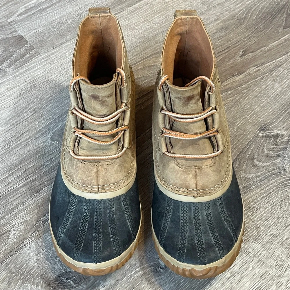 Sorel Out N About Women 7.5 Tan Black Waterproof Rain Duck Boots NL2133-286